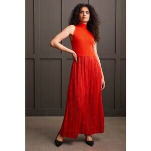 NWT Tribal Knit Combo Maxi Dress Size XS Crimson Red Orange Cocktail Summer Fall